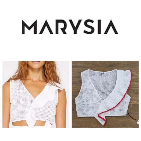 Marysia Swim NWT Seahaven Top in White and Red Size L - Picture 2 of 2